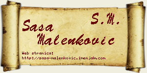 Saša Malenković vizit kartica